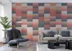 Rasch tapeet 363890 - fototapeet mittekootud materjalil &uuml;marate nurkade ja servadega punases ja beežis v&auml;rvitoonis kollektsioonist &bdquo;magicwalls&ldquo; - 3,00 m x 2,65 m (pikkus x laius)
