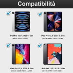 Winchking ipad pro 12.9 klaviatuur puuteplaadiga, klaviatuurikohver ipad pro 6/5/4/3 p&otilde;lvkonnale, itaalia bluetooth magnetiline klaviatuur ipad pro 12.9 tolli 2022/2021/2020/2018 jaoks, tumeroheline