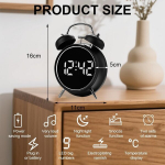 Suure led-ekraaniga digitaalne &auml;ratuskell, retro &auml;ratuskell temperatuuri ja kuup&auml;eva n&auml;idikuga, vali topeltkella disain, patareitoitega ja usb-toite&uuml;hendusega (must)