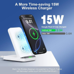 15w juhtmevaba laadimisalus induktsioonlaadimisjaam galaxy s25/s24 ultra/s24/s23/s22/s21 fe/s20, google pixel 9 pro/8/8 pro/7/6, laadimisjaam iphone mobiiltelefoni juhtmevaba laadija iphone'ile (valge)