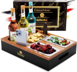 Kohvibaar, diivani organiseerija k&uuml;lglaual, kohvilaud, puidust kohvibaar kui &otilde;llekingitus meestele, diivanialus kolme suupistekaussi ja mitme hoiuruumiga (puidu v&auml;rvi)