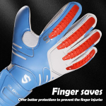 Fingersave v&auml;ravavahi kindad lastele, teismelistele ja t&auml;iskasvanutele, libisemiskindlad ja tugeva s&otilde;rmekaitsmega, mustad, sinised, 6