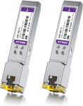 Redlux 1g sfp rj45 mini-gbic moodul, cat.5e rj45 vaskpistik, kuni 100 m, 1000base-t vasktransiiver, &uuml;hildub cisco glc-t/sfp-ge-t, meraki ma-sfp-1gb-tx, ubiquiti uf-rj45-1g, 2 tk