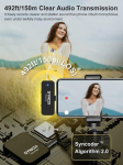 Synco juhtmevaba lavalier nutitelefoni mobiiltelefoni mikrofon 9 loomingulise heliefektiga 2,4 Ghz Mfi sertifikaadiga 150 m heli&uuml;lekanne n&ouml;&ouml;pmikrofon juhtmevaba juhtmevaba mikrofon lightning usb-c mobiilile