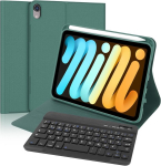 Fogari klaviatuur ipad mini 7 (a17 pro) 2024/mini 6 2021 8.3 tolli jaoks, qwertz saksa klaviatuur magnetiline juhtmevaba bluetooth eemaldatav ipad 6a/7a generazione 8.3 tolli jaoks, tumeroheline