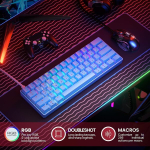 Hk gaming gk61 60% v3 compact mehaaniline m&auml;nguriklaviatuur, 61 klahvi, mitmev&auml;rviline rgb led valgustus pc/mac m&auml;nguritele, ansi us paigutus (sinine, gateron optical brown switch)