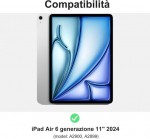 Ipad Air 11 M3 2025/m2 2024 klaviatuur puuteplaadiga, eemaldatav bluetooth kaitse&uuml;mbris klaviatuuriga Ipad Air 6. p&otilde;lvkonna 11-tollisele 2025/2024, itaalia klaviatuur pliiatsi hoidjaga, helesinine