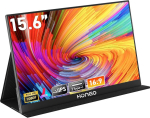 Monitor Hongo Kaasaskantav monitor 15,6 tolli 1080p Fhd Ips mobiilne monitor kahe k&otilde;lariga, silmade kaitse pikendusekraan S&uuml;learvutile/pc-le/mac-ile/ps5/4/xboxile &ndash; Usb C Type C ja Hdmi koos kaitse&uuml;mbrisega
