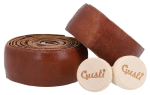 Gusti Leather lenkstangateip - 2 x isekleepuv lenkstangateip 200 cm - gravel- ja maanteeratta lenkstangateip nahast, sh korgist stopper kindla haarde tagamiseks, meekarva pruun
