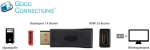 Good Connections Displayport 1.4 kuni Hdmi 2.0 adapter - 4k / Uhd @ 60hz - Dp isane kuni Hdmi emane - kullatud pistik lukustusega / lukustusega - &otilde;huke disain - must, Hdmi-dp14g