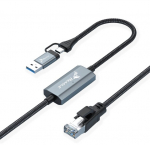 ETHERNET VAHENDUSKAABEL 2W1 USB-C USB-A LAN KABEL RJ45 1Gbps 2M