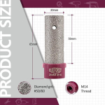 Queforet teemantpuur 20 mm x m14 - frees olemasolevate aukude kujundamiseks ja suurendamiseks plaatides, keraamikas, portselanis, marmoris, graniidis nurklihvija jaoks