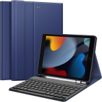 Fintie klaviatuurikohver Azerty paigutusega Ipad 10.2 tolli 2019 jaoks, tumesinine