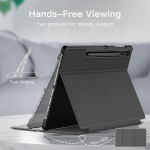 Jetech &uuml;mbris samsung galaxy tab s8 plus 2022 / s7 fe 2021 / s7 plus 2020 12.4 tolli tahvelarvutile koos s pen hoidjaga, &otilde;huke folio-alus, tahvelarvuti kaitse&uuml;mbris, mitme nurga vaade (must)