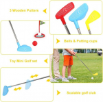 Skikhn minigolfi komplekt lastele, 12-osaline minigolf lastele vanuses 3-8 aastat, minigolf koju, minigolf pallide ja sisset&otilde;mmatavate golfikeppidega lastele, laste m&auml;nguasi kasutamiseks &otilde;ues ja siseruumides
