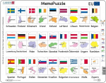Larsen Gp2 Memopuzzle: 27 Eli liikmesriigi nimed, lipud ja pealinnad, saksa v&auml;ljaanne, raampusle 54 t&uuml;kiga