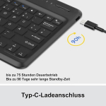 Occtingkind, bluetooth klaviatuur ipad/android tahvelarvutitele, saksa qwertz paigutus, 12-tolline juhtmevaba magnetiline &uuml;likerge klaviatuur ipad/samsng galaxy tab/lenovo tab/xiaomi jaoks, must