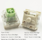 Zjmehty Kailh Box Jade l&uuml;litid mehaanilisele m&auml;nguriklaviatuurile, 3-kontaktiline 50gf Clicky/lubed/dust & Waterproof l&uuml;litid (kailh Box Jade, 72 t&uuml;kki)