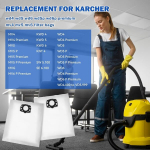 Shokan karcher wd4 wd5 wd6 wd5p wd6p mv4 mv5 mv6, kfi 487 357 suured tolmukotid, se 4002, asendusosa: 2.863-314.0 m&auml;rg- ja kuivtolmuimeja kotid karcher 12 jaoks
