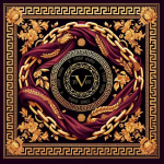 Alberto Cabale kollektsiooni siidsall "Kett Kuldne", 70x70cm