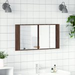 vannitoa LED-peegelkapp, pruun tamm, 90x12x45 cm, akr&uuml;&uuml;l CFE6085386