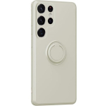 "Dechen" Ring Kickstand k&otilde;va silikoon (TPU) &uuml;mbris - valge (Galaxy S25 Ultra)