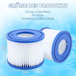 Woejgo Vi basseini filtrikassett, flowclear basseini filter, filtri asendusfilter lay-z-spa miami, vegas, monaco jaoks. suurus 6-58323 (4 tk)