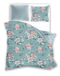 Puuvillane voodipesu 220x200 Flower Flower Garden Turquoise