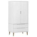riidekapp "MOLDE", valge, 90 x 55 x 175 cm, m&auml;nnipuit CFE338336