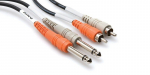 Hosa Technology 2 x RCA/2 x TS helikaabel 1 m 2 x 6,35 mm TS must, Native