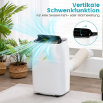 Costway 4-in-1 kaasaskantav kliimaseade 12000 BTU k&uuml;te ja jahutus, ventilaator ja &otilde;hukuivati ​​(3,5 kW-12000-35 m&sup2; (105 m&sup3;) - WIFI (ainult jahe))