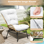 Costway rotangist tool aiatool paksu padjaga rotangist tool XXL terrassitool aiatool terrassile kuni 180 kg kandev&otilde;imega