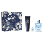 Komplekt Versace Pour Homme meestele: tualettvesi EDT, 100 ml + du&scaron;igeel, 150 ml, tualettvesi EDT, 5 ml