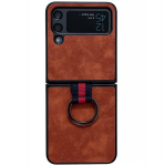 "Kadem" Ring Kickstand k&otilde;va plastik &uuml;mbris - pruun (Galaxy Z Flip4)