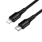 1m, Lightning - USB-C kaabel, juhe, kuni 20W: Hoco X120 - Must