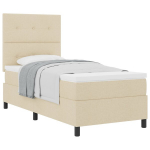 &uuml;heinimene voodi,Kreemiv Box Spring voodi koos madratsiga 80x200 cm kangas CFE81622