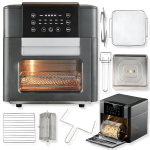 LIVMAN QF-313 praadimiseks, r&ouml;stimiseks ja &uuml;lessoojendamiseks l&auml;bipaistva k&uuml;psetusakna, puutetundliku ekraani, reguleeritava temperatuuri ja eelseadistatud k&uuml;psetusrežiimidega, 12l, 1600W