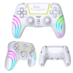 PS5 juhtmevaba kontroller valge DualSense RGB, turbofunktsioon ja programmeeritavad nupud