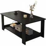 Kaasaegne kohvilaud riiuliga k&uuml;lalistuppa, suur, must, 100 cm