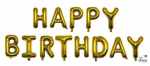 Fooliumballooni kiri "HAPPY BIRTHDAY" kuldne 30 cm