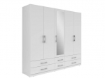 Riidekapp Black Red White Herford, 226 cm, valge