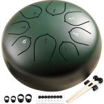 25cm roheline terasest keeltetrumm, l&ouml;&ouml;kpill, roheline v&auml;rv, muusikainstrument, meditatsioon, heliteraapia