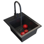 &Uuml;he valamu graniidist valamu t&auml;pne k&ouml;&ouml;gisegisti sifoon Nero Granitan must