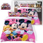 Koomiksihiireteemaline 3-osaline voodipesukomplekt LIVMAN B089, 173x230cm, 2 x 50x75cm