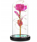 Happy people andy LED-valgustusega s&auml;rav igavene roosa roos klaaskupli all