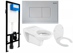 4-in-1 KOMPLEKT: ROCA inva-WC + istumispind + riputatav WC-raam SLIM 113x52x12 cm + NUPP - German Quality, Japar