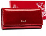 Naturaalnahast rahakott naistele Lorenti, punane