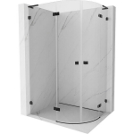 Du&scaron;ikabiin Mexen Lunar L, poolringikujuline, vasak, 80 x 70 cm, transparent/black