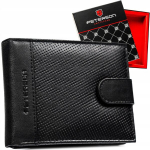 Naturaalnahast meeste rahakott Peterson, must