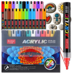 Akr&uuml;&uuml;l marker pliiatsid kivi klaas puidust veekindel guangna 24 tk